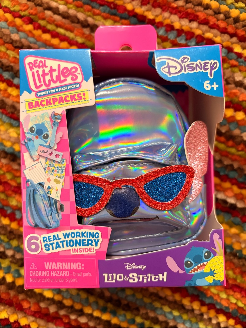 NIB Real Littles Disney Lilo & Stitch Backpack with 6 working stationary inside